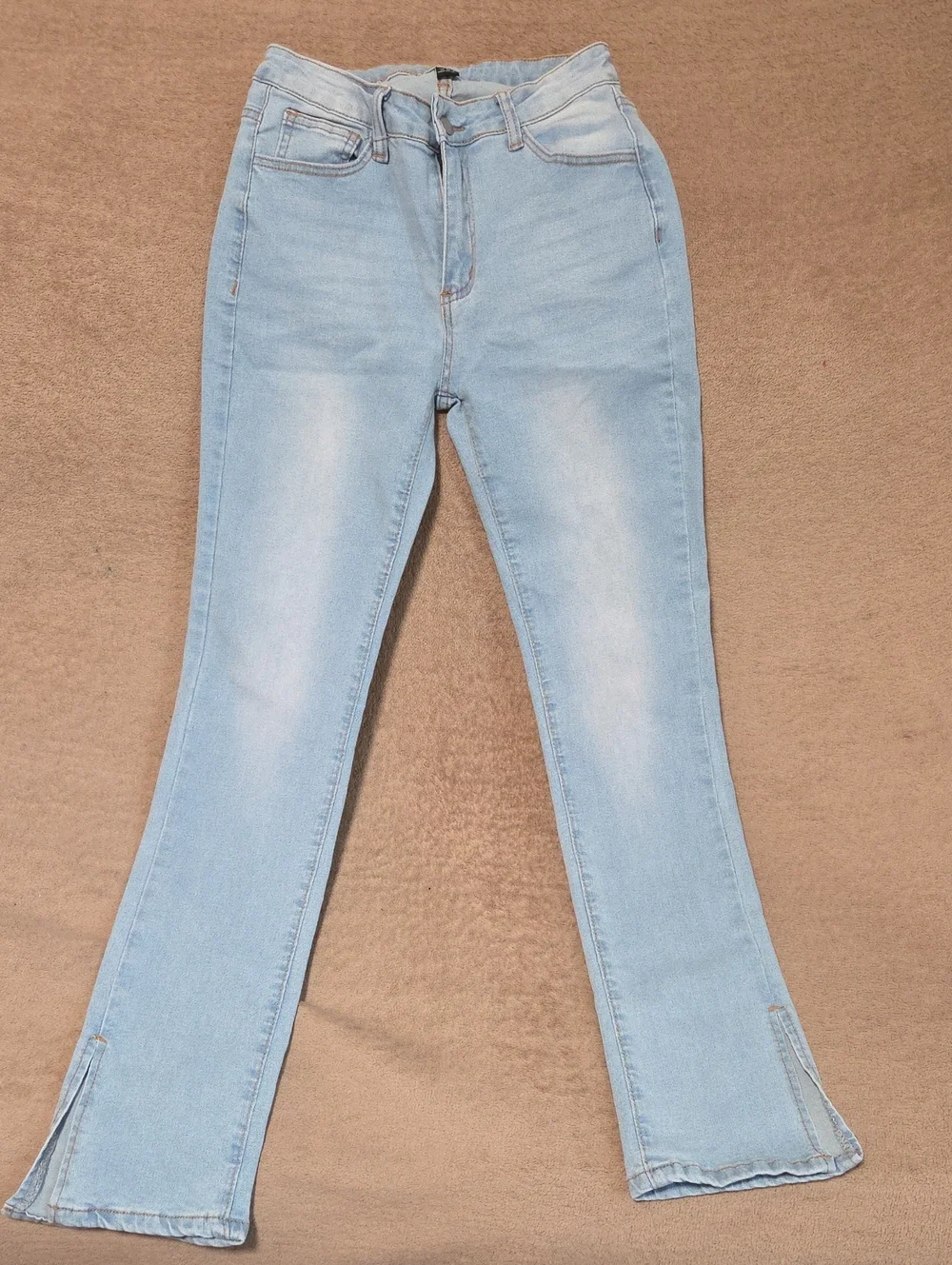 SHEIN Light Blue High-Rise Flare Jeans